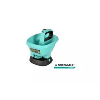 GREENMILL sähköinen pyörivä kylvökone puutarhaan 2,7L akkukäyttöinen levitin siemenille, lannoitteille, suolalle