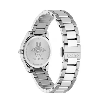 Gucci G-Timeless naisten kello YA126572A 27 mm ruostumaton teräs hopeinen kellotaulu timantti-indekseillä sveitsiläinen kvartsi