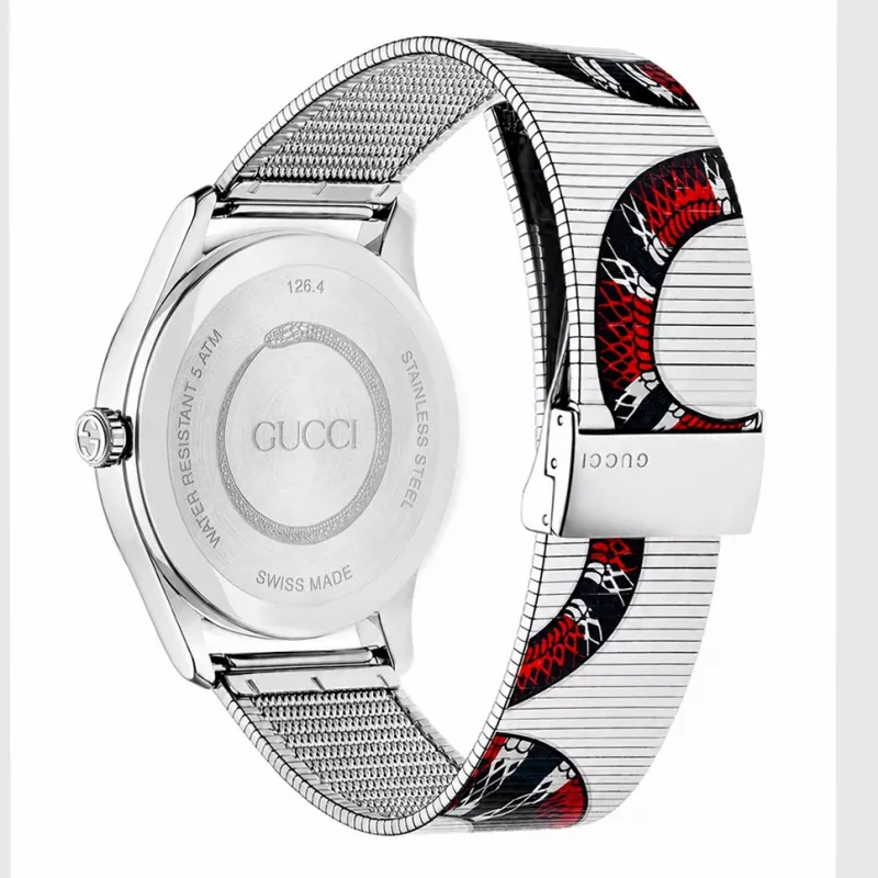 GUCCI G-Timeless unisex sveitsiläinen kvartsikello YA1264123 38mm ruostumaton teräs hopeinen kellotaulu