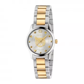 GUCCI G-Timeless naisten kello YA126596 27mm ruostumaton teräs hopeinen kellotaulu