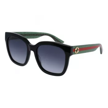Gucci GG0034SN-002 Cat Eye aurinkolasit musta harmaa 54 mm