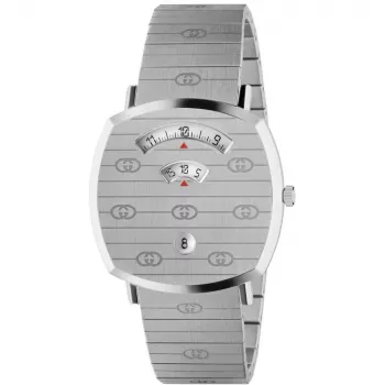 GUCCI Grip unisex kvartsikello 35mm ruostumaton teräs hopea kellotaulu YA157410