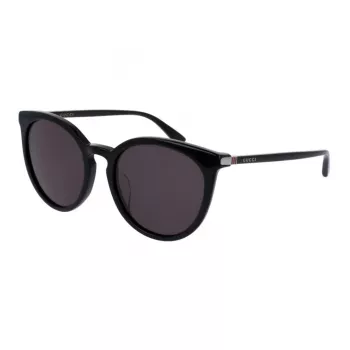 GUCCI naisten GG0064SK-001 suorakaiteen muotoiset aurinkolasit - musta asetaattikehys, harmaat nylonlinssit, 55/20/135 mm