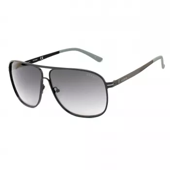 GUESS GF5025S-02B miesten pilotti-aurinkolasit - musta kehys, savunharmaat linssit, 61 mm