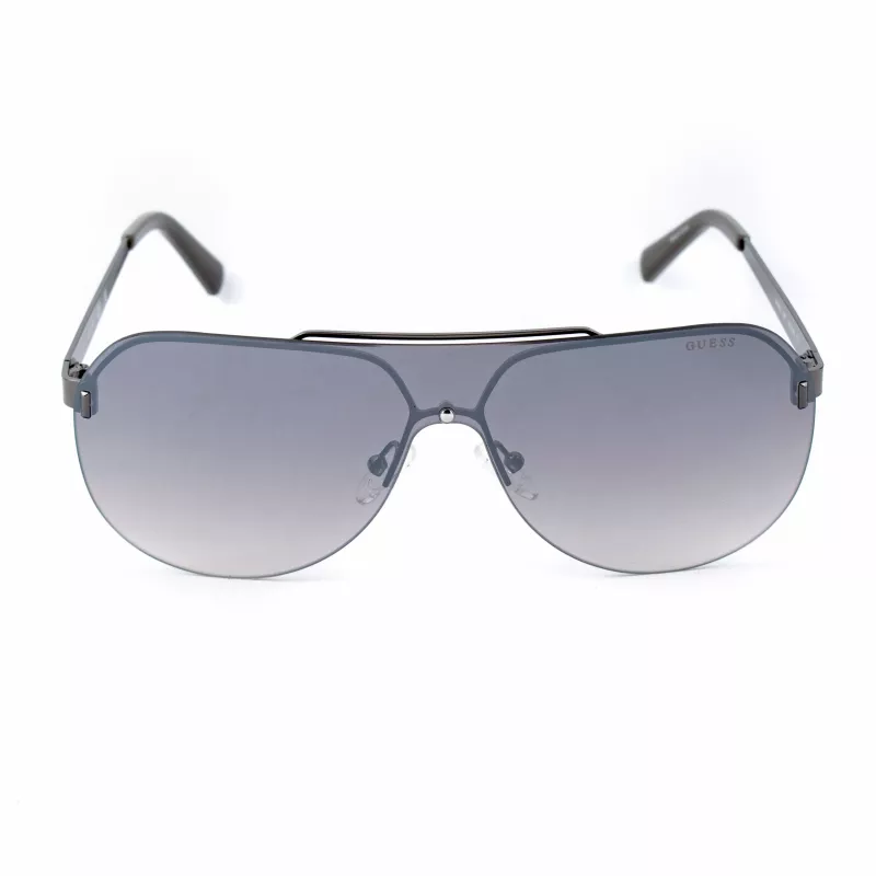 GUESS GF5053-0008F miesten aurinkolasit, kulmikas, musta kehys, savunharmaat linssit, 58 mm