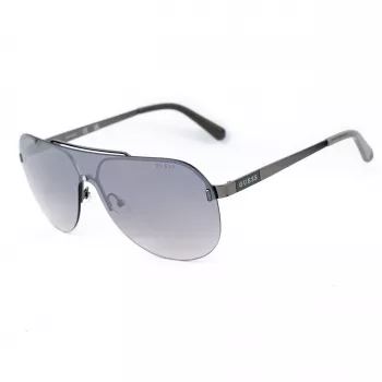 GUESS GF5053-0008F miesten aurinkolasit, kulmikas, musta kehys, savunharmaat linssit, 58 mm