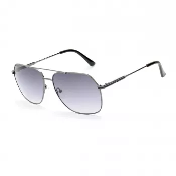 GUESS GF5079-6108B miesten aurinkolasit, kulmikkaat - kiiltävän mustat kehykset, smoke-liukuvärilasi, 61 mm