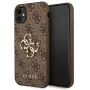 GUESS iPhone 11 / XR kova kuori 4G Big Metal Logo ruskea