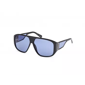 GUESS unisex-aurinkolasit GU00135-6101V mustat kehykset harmaat liukuvärilinssit 61 mm