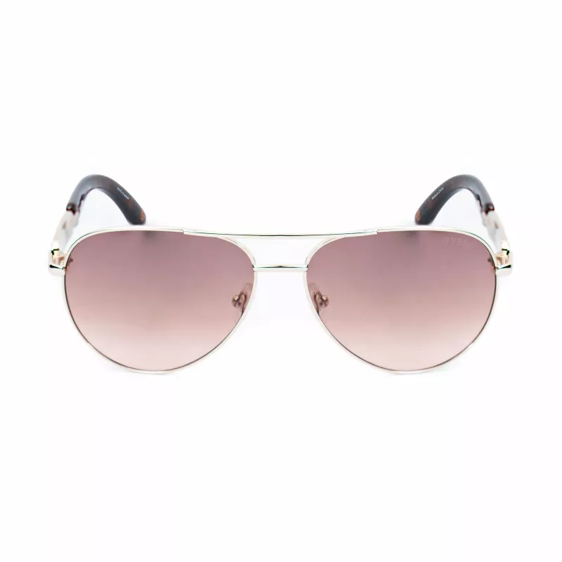 GUESS naisten aurinkolasit GU7295-6032W ruskea Havana oversize-neliömäiset