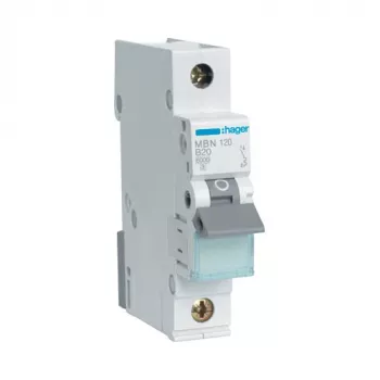 Hager MBN120 johdonsuojakatkaisija, 1-napainen, B20, 6 kA