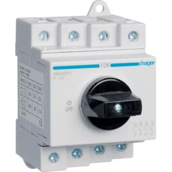 Hager SB432PV modulaarinen PV-erotuskytkin, 4-napainen, 32A, 1000VDC