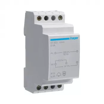 Hager ST303 ovikellomuuntaja 230V 8V/12V 8VA 2 moduulia