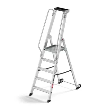 HAILO Master P80 alumiininen siirrettävä tasoporrastin, 5 askelmaa, 150 kg, EN 131