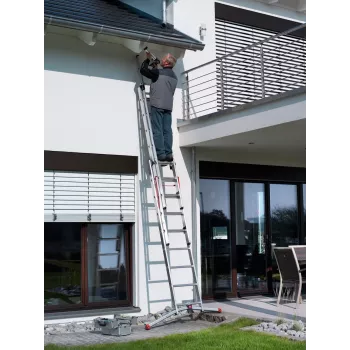 Hailo S100 ProfiLOT -yhdistelmätikkaat, alumiini, 2x6+1x5 askelmaa, 3-osainen, enintään 150 kg