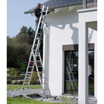 Hailo S100 ProfiLOT -yhdistelmätikkaat, alumiini, 3-osainen, 2x9+1x8 askelmaa, enintään 7,00 m työskentelykorkeus