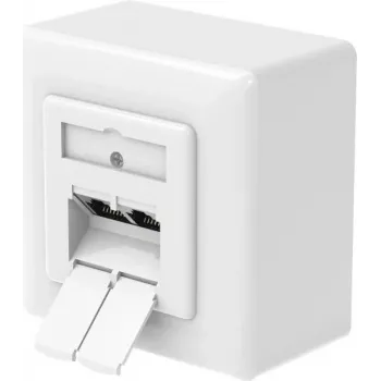 Hama CAT-6a verkkopistorasia, 2-porttia RJ45, 10 Gbit/s, suojattu, pinta-/upotusasennus, valkoinen 00200774