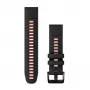 Garmin QuickFit 22 mm silikoninen kellon ranneke, musta/punainen (010-13280-06)