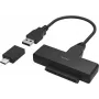 Hama USB 3.0 - SATA sovitin 2,5 ja 3,5 tuuman SSD- ja HDD-kiintolevyille (00200761)