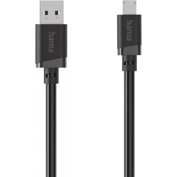 Hama USB-A - Micro-USB lataus- ja datakaapeli, 1 m, musta 00201803
