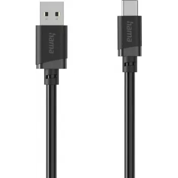 Hama USB-A - USB-C lataus- ja datakaapeli, 3 m, musta 00201814