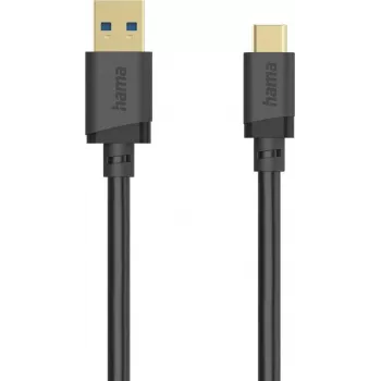 Hama USB-C-kaapeli, USB-A - USB-C, USB 3.2 Gen1, 5 Gbit/s, 0,25 m, musta 00202004