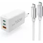 Hama USB-C pikalaturi USB-C-kaapelilla, 100W Power Delivery, 1,5m, valkoinen 00200027