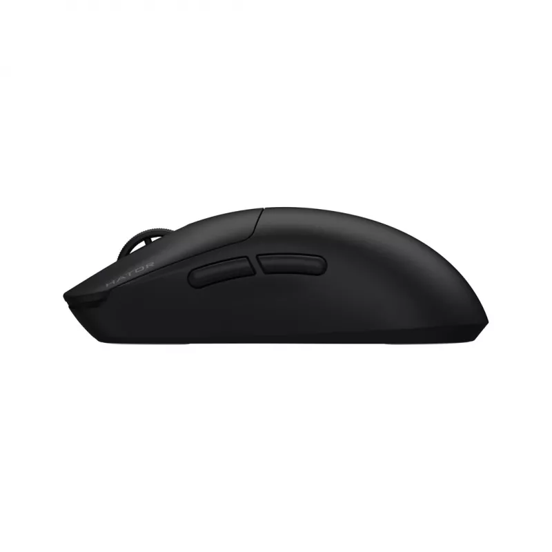 Hator Quasar 3S Pro langaton pelihiiri, musta, 30000 DPI, optinen, 2,4 GHz, USB-C, oikeakätinen, RGB