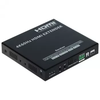 HDMI-jatkolaite-vastaanotin 4K@60Hz 70m CAT6/7 PoC IR kautta