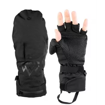 HeatX HEES0029 lämpökäsineet villaneulotetulla resorilla, 3 lämpötasoa, ladattavat akut, kosketusnäyttöyhteensopiva, tummanharmaa, koko XL, unisex