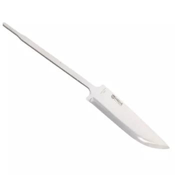 HELLE K75 äes veitsenteräaihio, kolminkertaisesti laminoitu ruostumaton teräs, 101 mm, Drop Point, Scandi-hionta, Norja