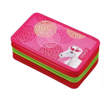 Herlitz Triple Bloomy Horse penaalipakkaus, 31 osan sarja, polyesteri, 3 vetoketjulokeroa, monivärinen 50038770