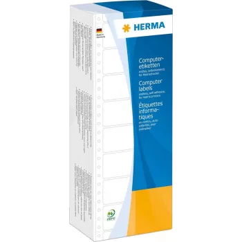 HERMA 8210 tietokonetarrat – jatkuva paperi, rei'itetty, pysyvästi kiinnittyvä, mattavalkoinen paperi, 88,9 x 23 mm, 6000 tarraa