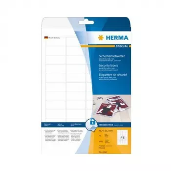 HERMA turvatarrat valkoinen 45,7x21,2 mm kalvo 1 200 kpl