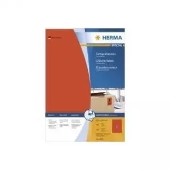 HERMA Special 4402 pysyvästi kiinnittyvät matta punaiset A4-paperitarrat - 100 arkkia (100 tarraa)