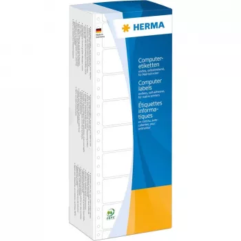 HERMA valkoiset jatkuvat tietokonetarrat 147,32x99,2 mm rei'itetyt 3 000 kpl