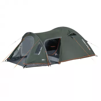 High Peak Kira 3.1 kupoliteltta tummanvihreä/harmaa tunneliesikatteella, Climate Protection 80