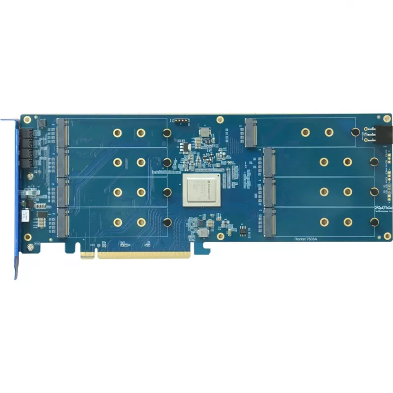 HIGHPOINT Rocket 1608A PCIe Gen5 x16 - 8-M.2 NVMe -kytkinadapterikortti