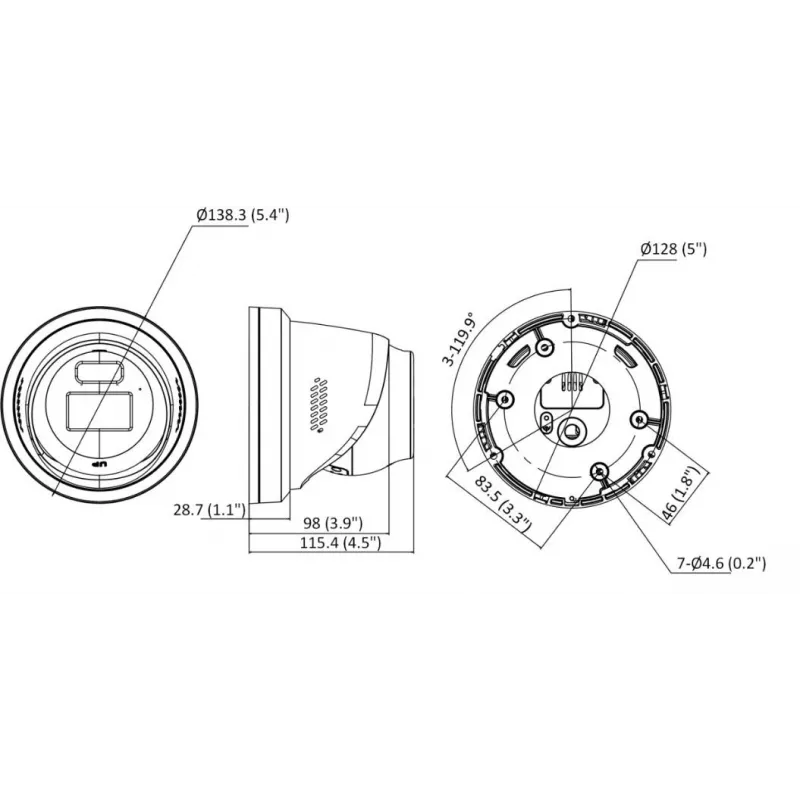 Hikvision DS-2CD2367G3-LIS2UY/SRB 6MP AcuSense turret-verkkokamera, 2,8 mm, musta