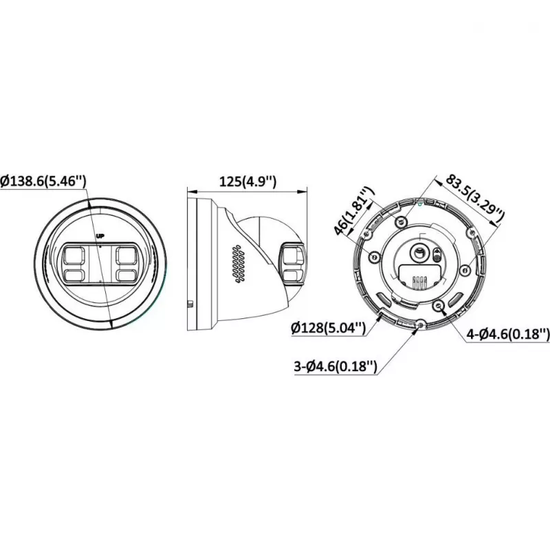 Hikvision DS-2CD2387G3P-LIS2UY/SL 8MP turret IP-kamera, 180° panorama, AcuSense, PoE, IP67