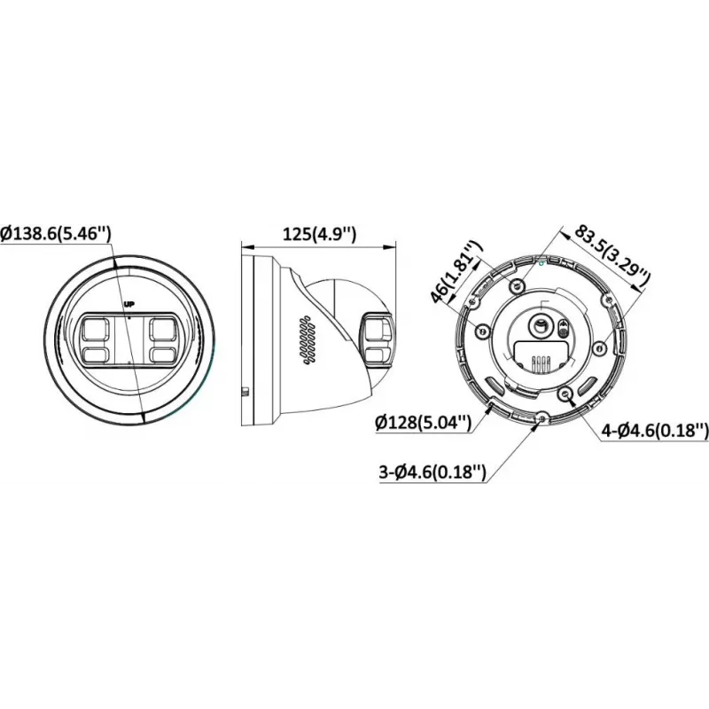 Hikvision DS-2CD2387G3P-LIS2UY/SL 8MP turret IP-kamera, 180° panorama, AcuSense, PoE, IP67
