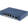 Hikvision DS-3E1506P-EI/M-4P1T1F(O-STD) hallitsematon kytkin 4-porttisella PoE+:lla, 1 Gigabit RJ45 ja 1 SFP-uplink