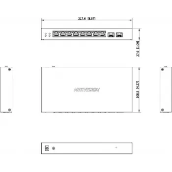 Hikvision DS-3E1510P-EI/M-8P2F 8-portin Gigabit PoE+ Smart Managed -kytkin 2 SFP-portilla