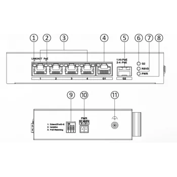 Hikvision DS-3T0306HP hallitsematon verkkokytkin 5-porttinen Fast Ethernet PoE musta
