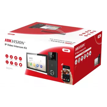 Hikvision DS-KIS610-P IP-videopuhelinjärjestelmä 7 tuuman kosketusnäytöllä, 2MP ulkoasema, Wi-Fi & PoE