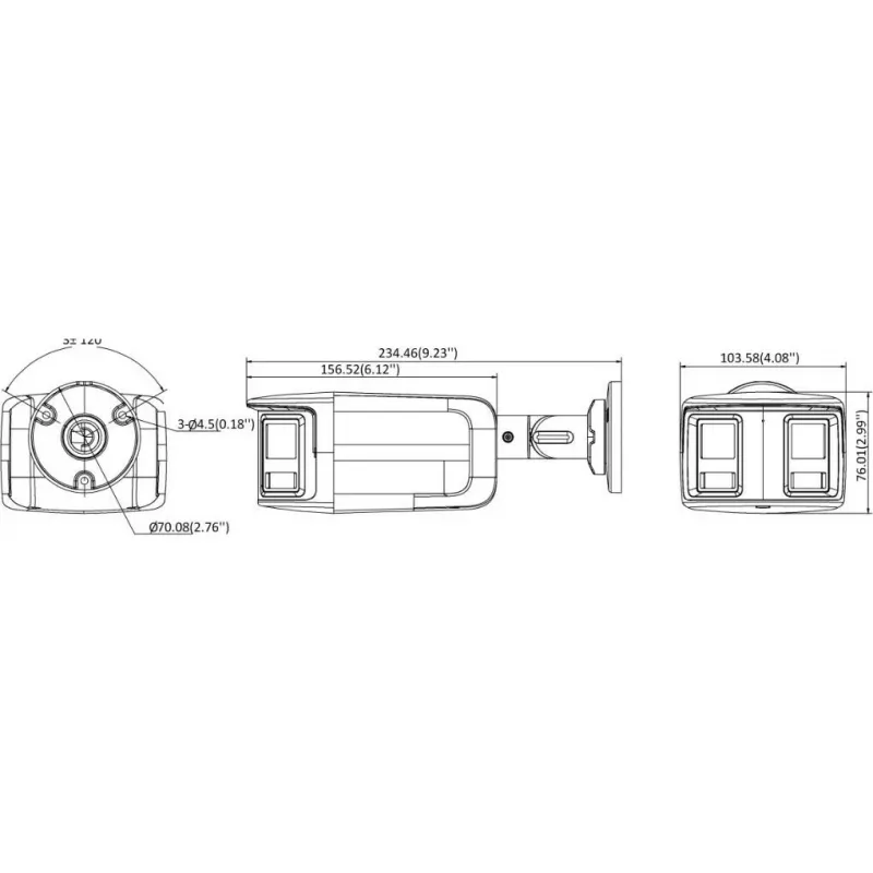 Hikvision Turbo HD ColorVu DS-2CE12KF3TP-DLS(180°) 3K bullet-valvontakamera