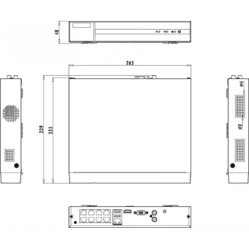 HILOOK NVR-108MH-D/8P(D) 8-kanavainen 5MP PoE verkkotallennin