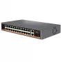 HISMART 24-porttinen PoE+ verkkokytkin 2 Gigabit-uplink-portilla, 300W budjetti, telineeseen asennettava