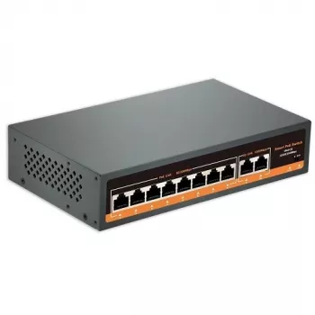 HISMART PoE-kytkin 100Mbps 8 porttia + 2G Uplink