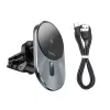 Hoco CA91 Magic Magnetic Wireless -pikalaturi autoteline, 15W, harmaa